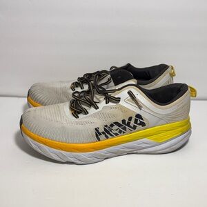 Hoka Men's White and Yellow Running Shoes size 14